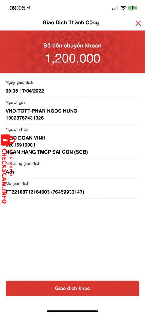 Preuves contre NGO DOAN VINH