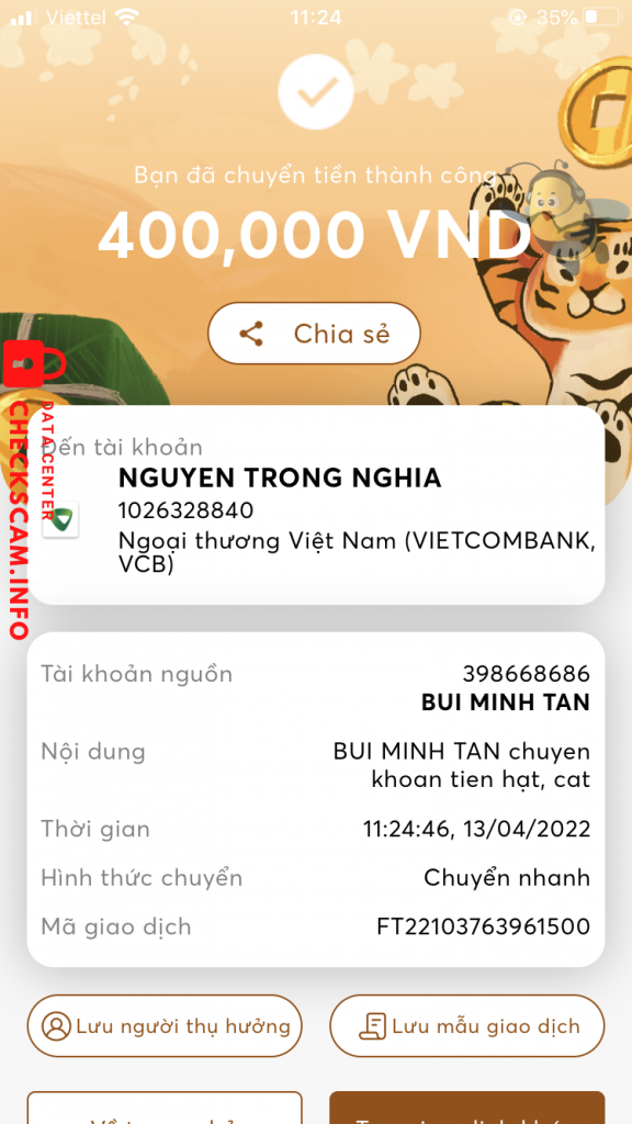 Preuves contre Nguyễn Trọng Nghĩa
