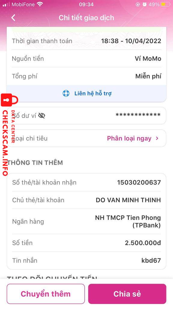 Preuves contre Do Van Minh Thinh