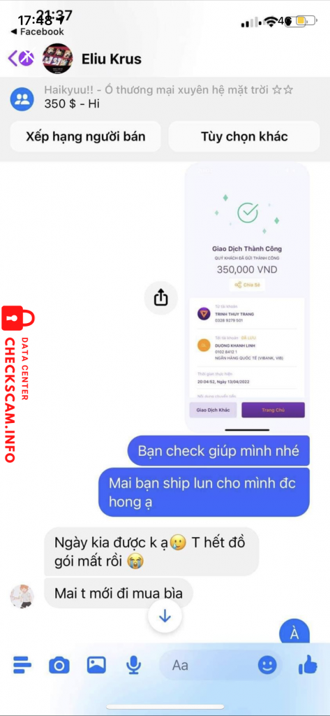 Preuves contre Duong Khanh Linh