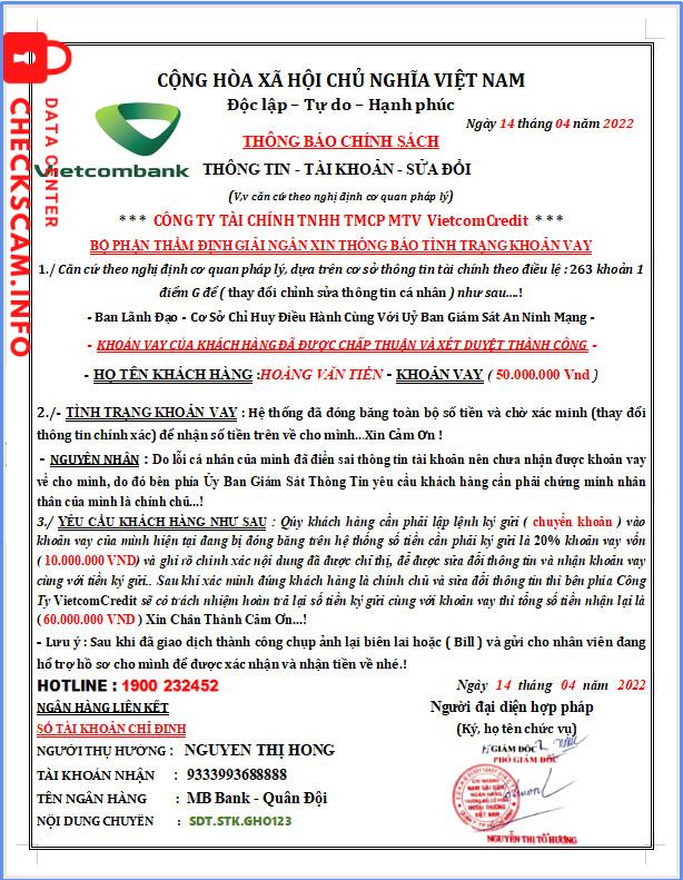 Preuves contre nguyễn thị hồng