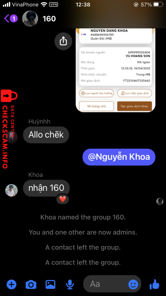 Preuves contre NGUYEN DANG KHOA