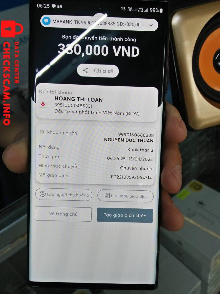 Preuves contre hoang thi lan