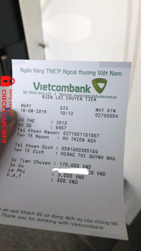 Preuves contre HOANG THI QUYNH NHU