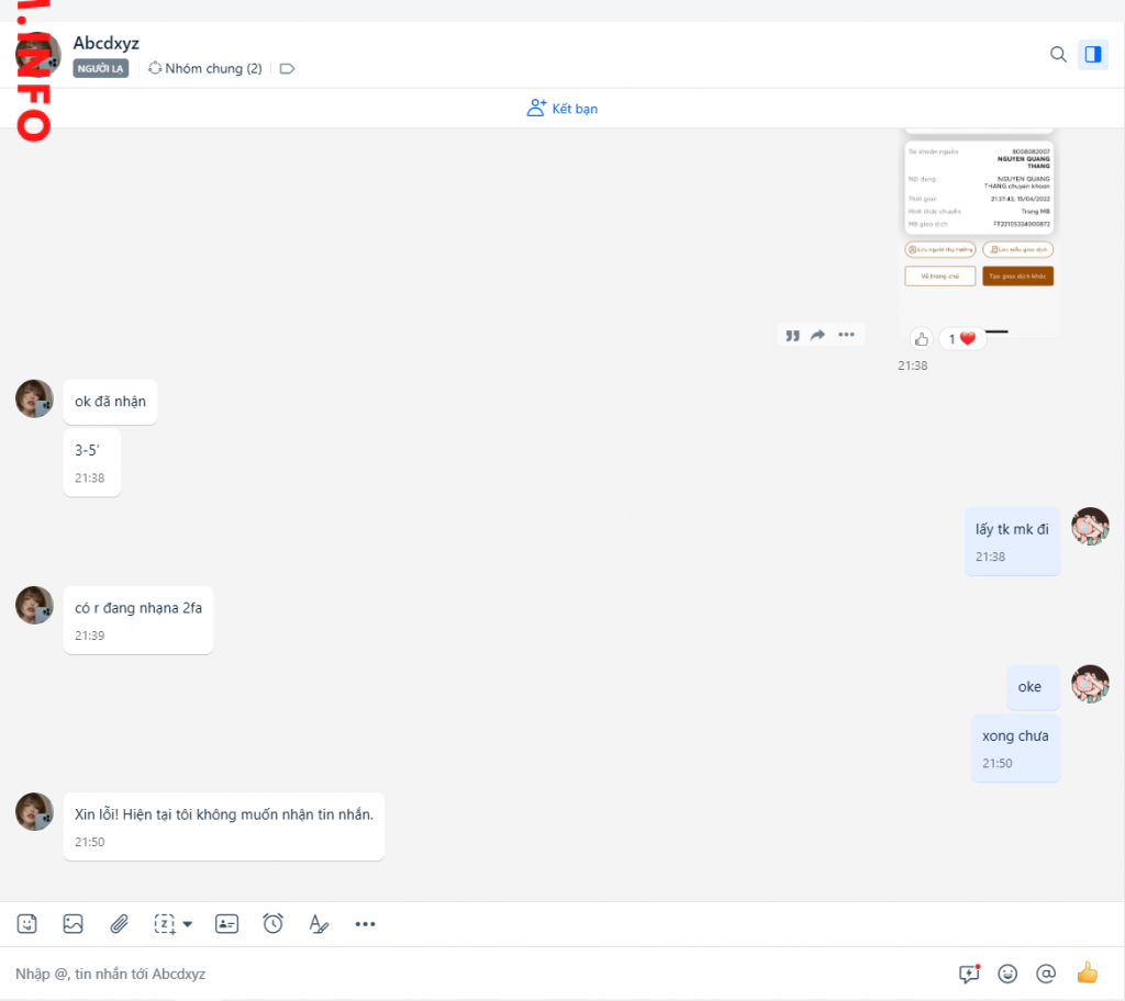 Preuves contre Nguyễn Thị Hùng