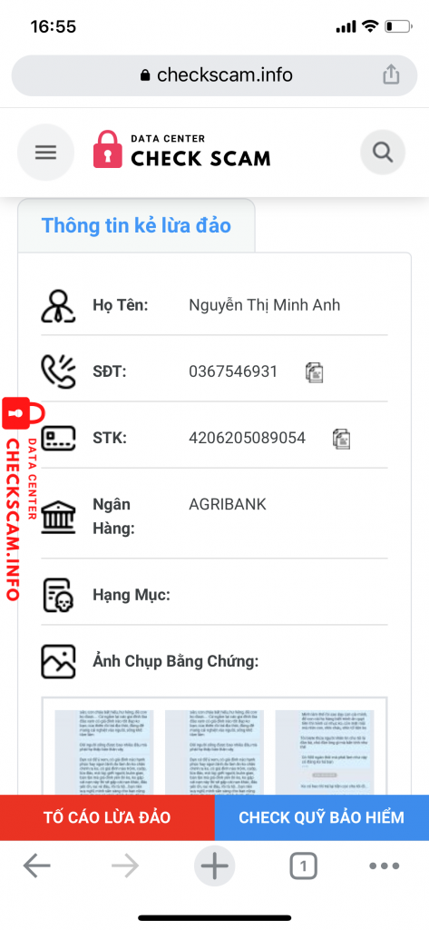 Preuves contre Nguyễn thị minh anh