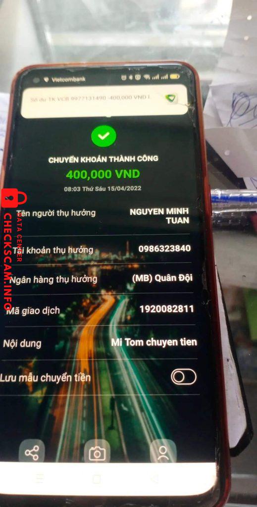 Preuves contre NGUYEN MINH TUAN