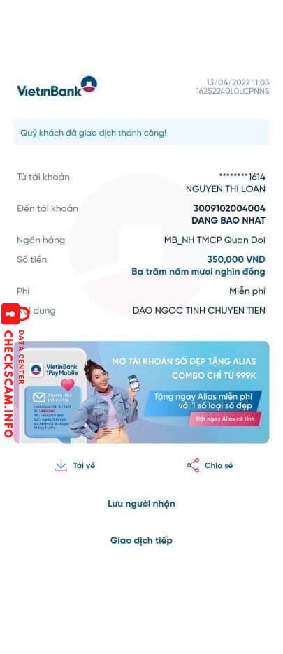 Preuves contre ĐANG BAO NHAT