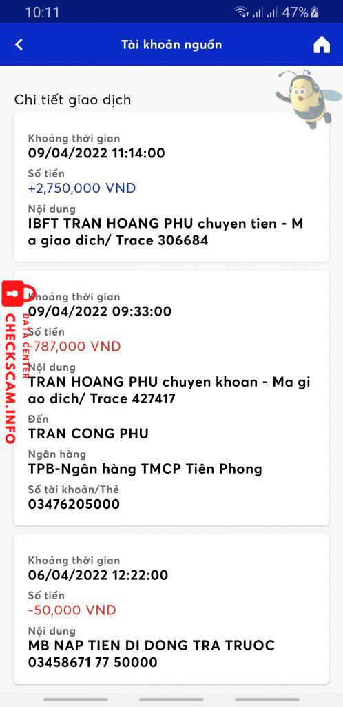 Preuves contre TRẦN CÔNG PHÚ