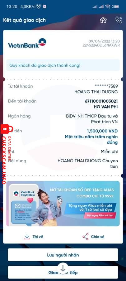 Preuves contre Hồ Văn Phi