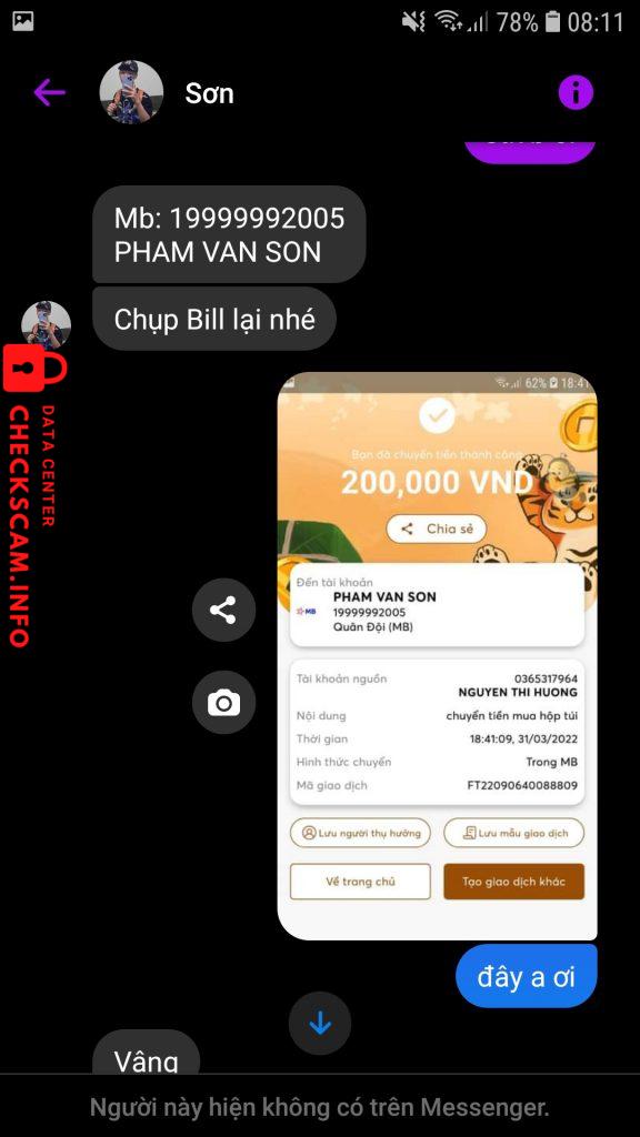 Preuves contre Phạm Văn Sơn