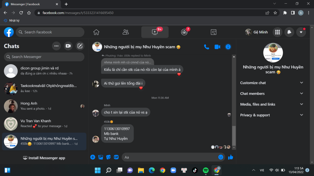 Preuves contre Tự Như Huyền