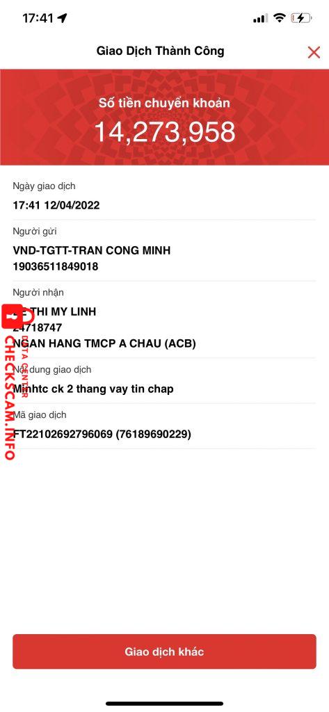 Preuves contre Le Thi My Linh