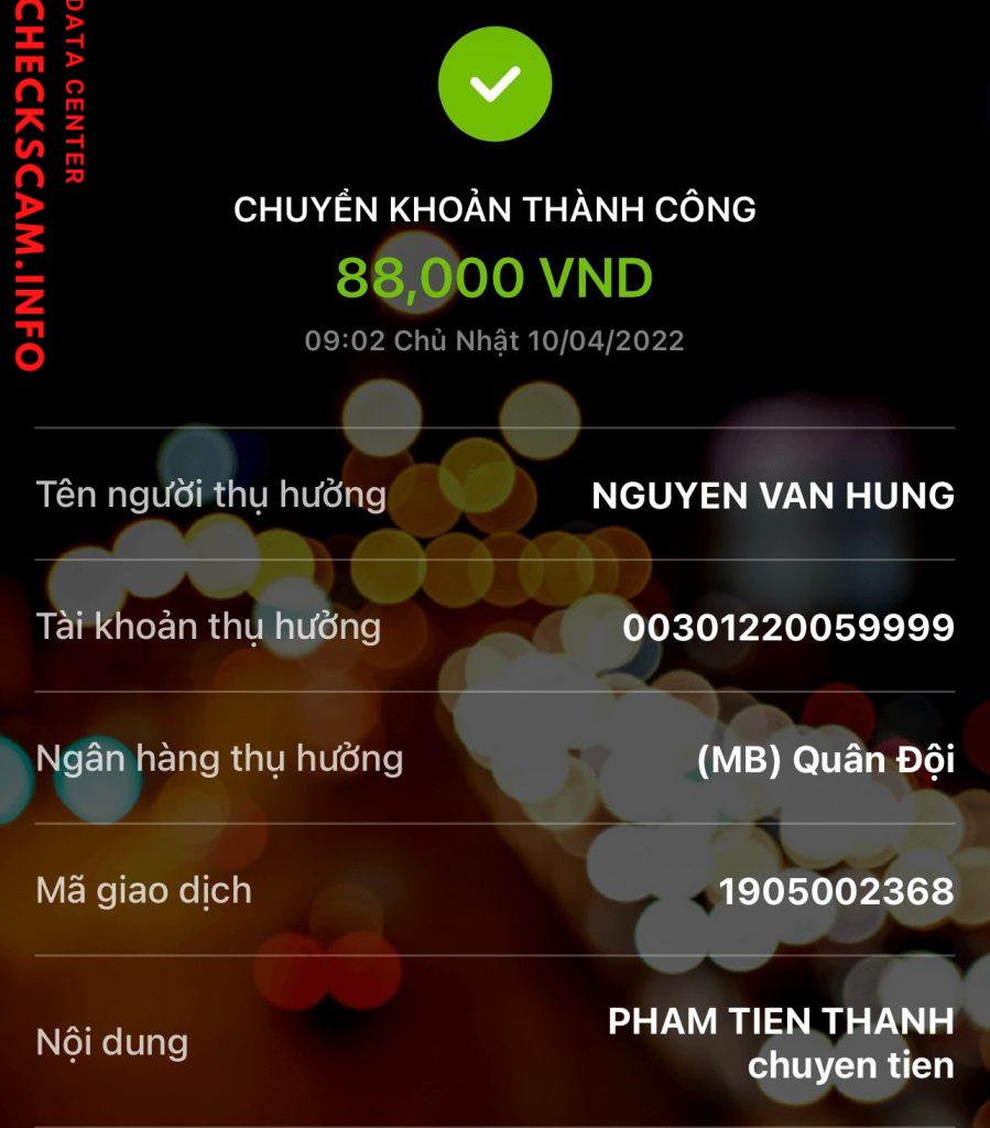 Preuves contre Nguyen Van Hung