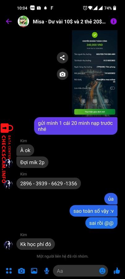 Preuves contre NGUYEN THI KIM ANH