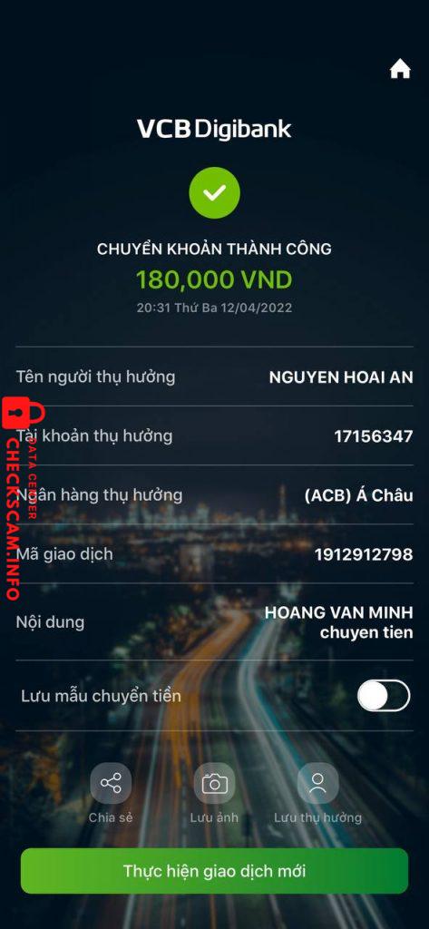 Preuves contre NGUYEN HOAI AN