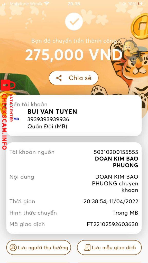 Preuves contre BUI VAN TUYEN