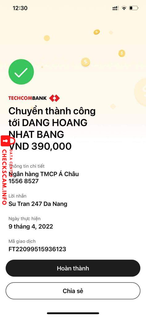 Preuves contre Đặng Hoàng Nhật Băng