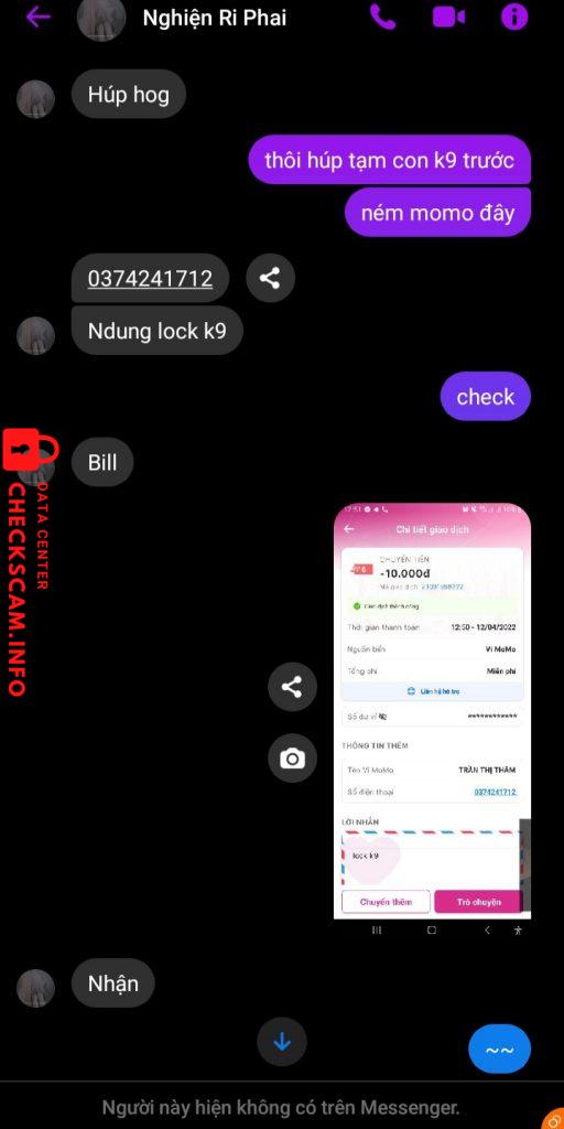 Preuves contre TRẦN THỊ THẮM