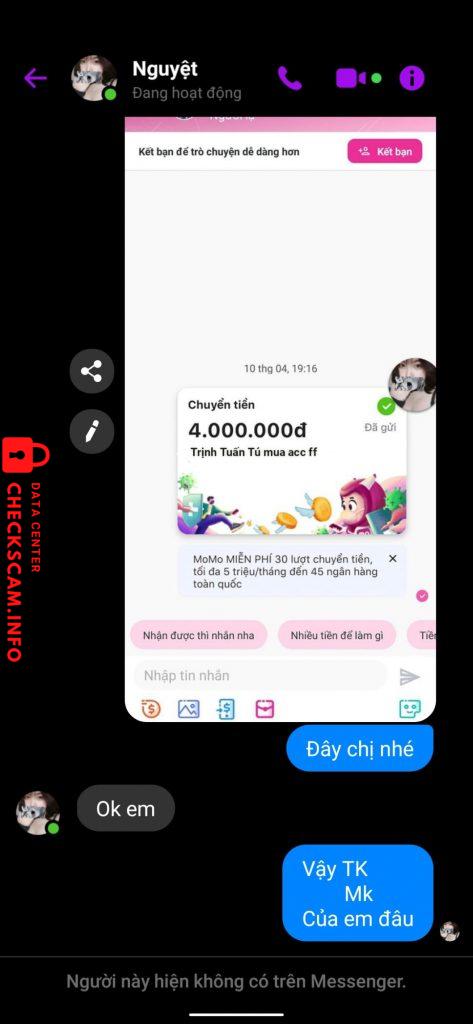 Preuves contre TRẦN THỊ MINH NGUYỆT