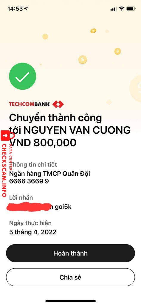 Preuves contre Nguyen Van Cuong