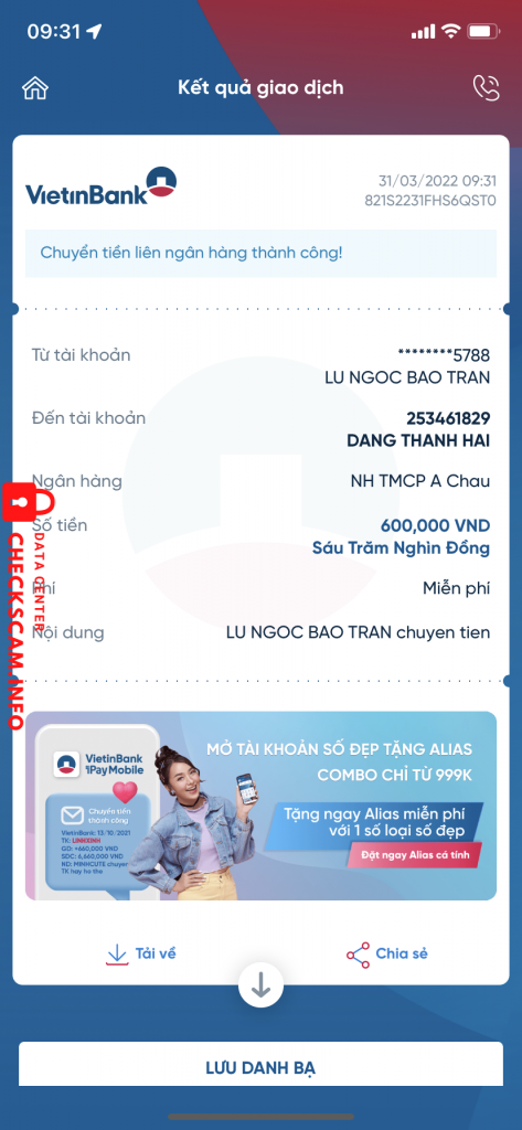 Preuves contre Dang Thanh Hai