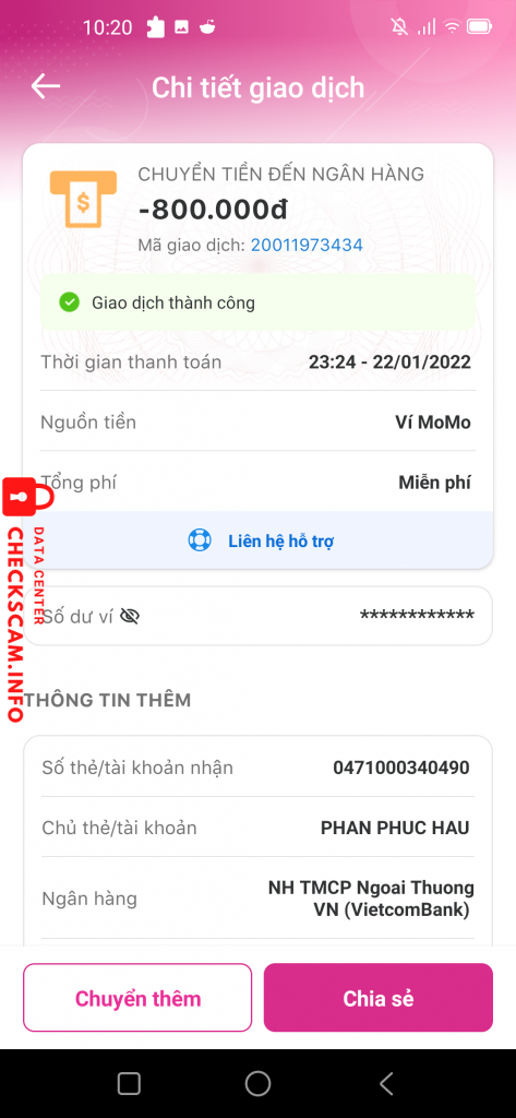Preuves contre PHAN PHÚC HẬU