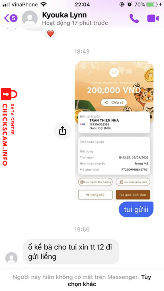 Preuves contre TRAN THIEN NHA