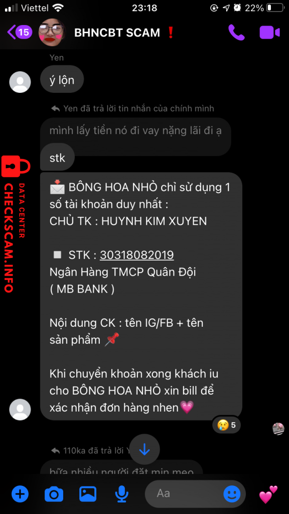 Preuves contre HUYNH KIM XUYEN