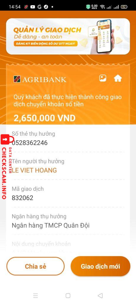 Preuves contre Lê viet Hoang