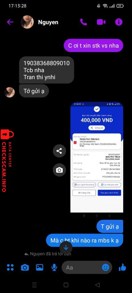 Preuves contre Trần Thị Yến Nhi