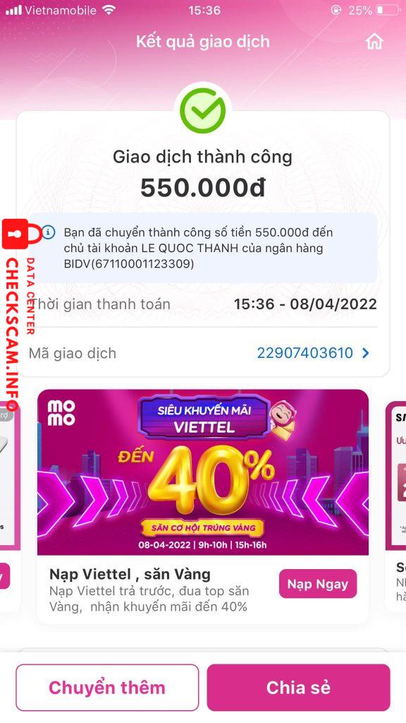 Preuves contre Vietlotts777.com LE QUOC THANH