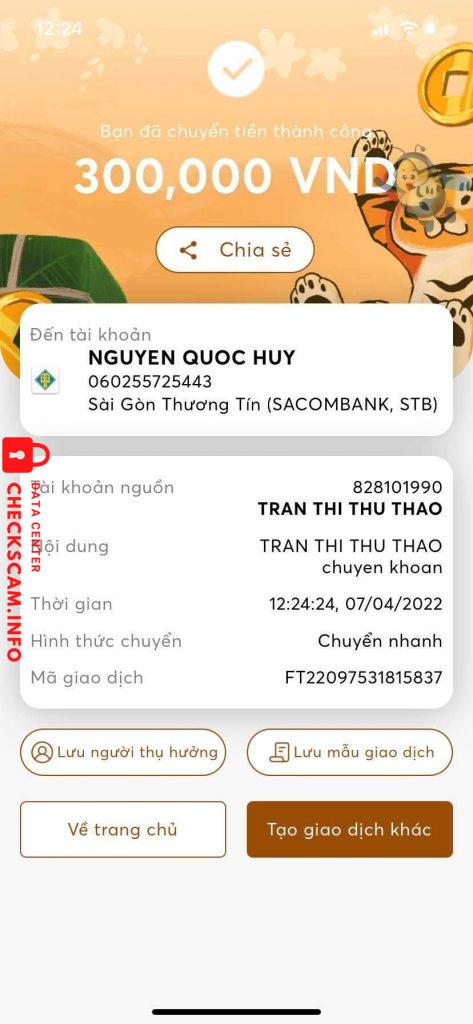 Preuves contre Nguyen Quoc Huy