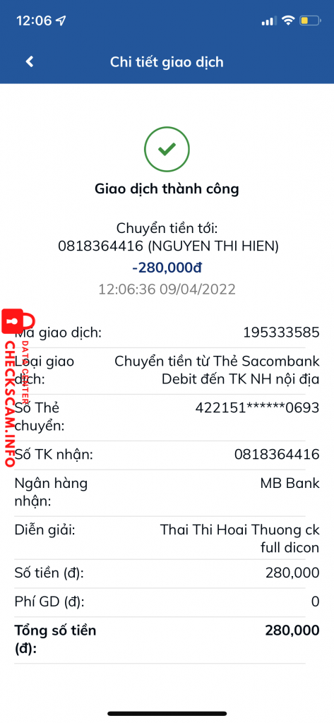 Preuves contre NGUYEN THI HIEN