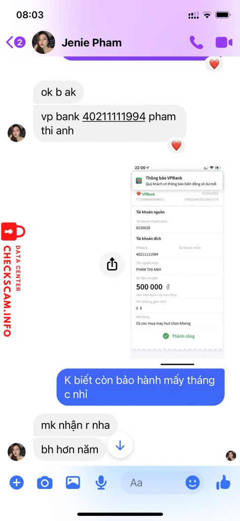 Preuves contre Pham thi anh