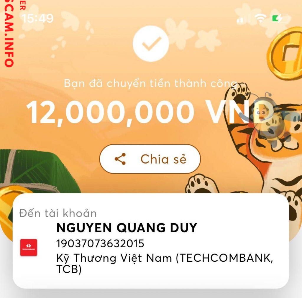 Preuves contre Nguyễn Quang Duy