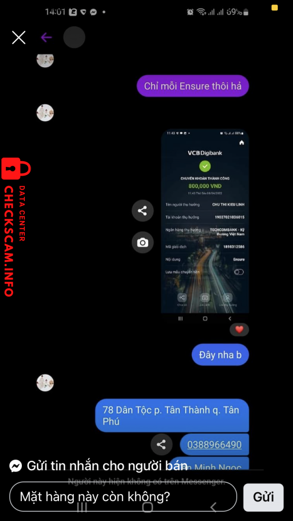 Preuves contre Chu Thị Kiều Linh