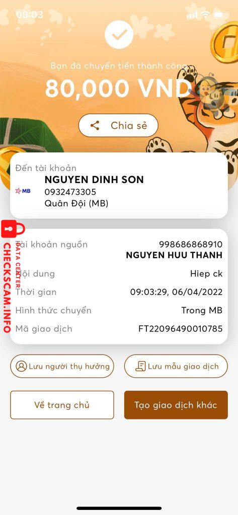 Preuves contre Nguyen Dinh Son