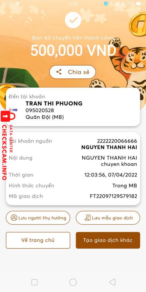 Preuves contre TRAN THI PHUONG