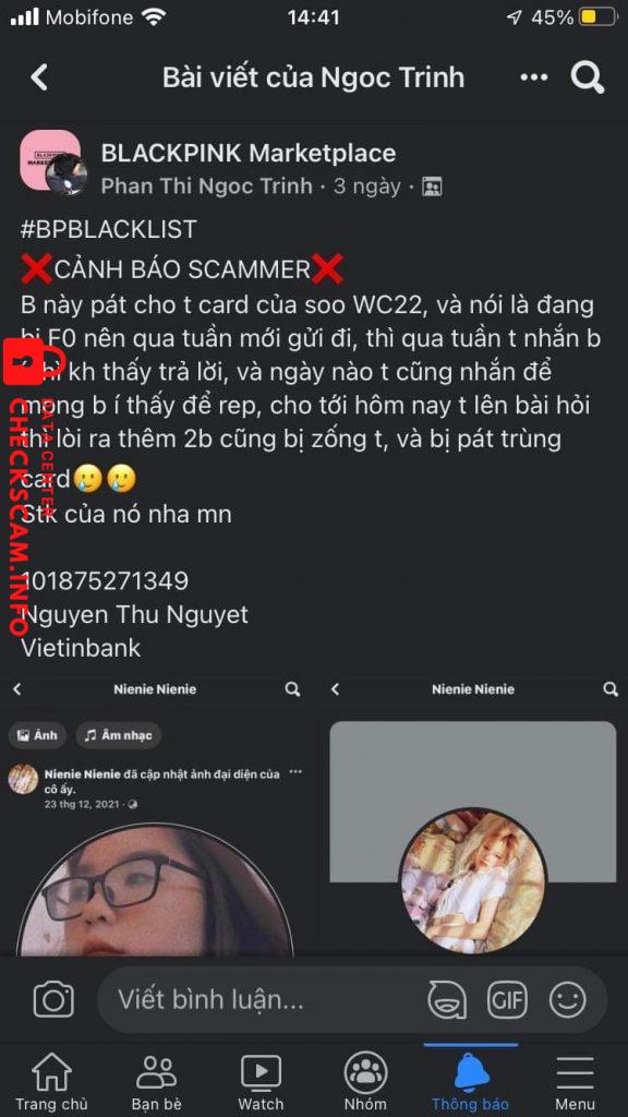 Preuves contre Nguyen Thu Nguyet
