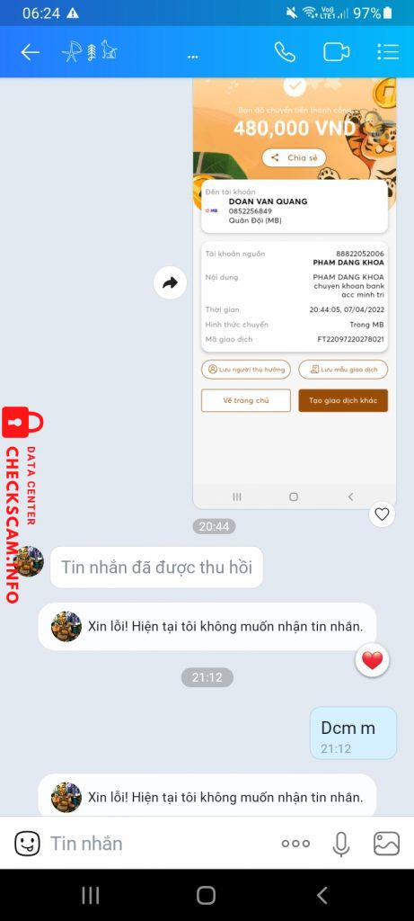 Preuves contre DOAN VAN QUANG