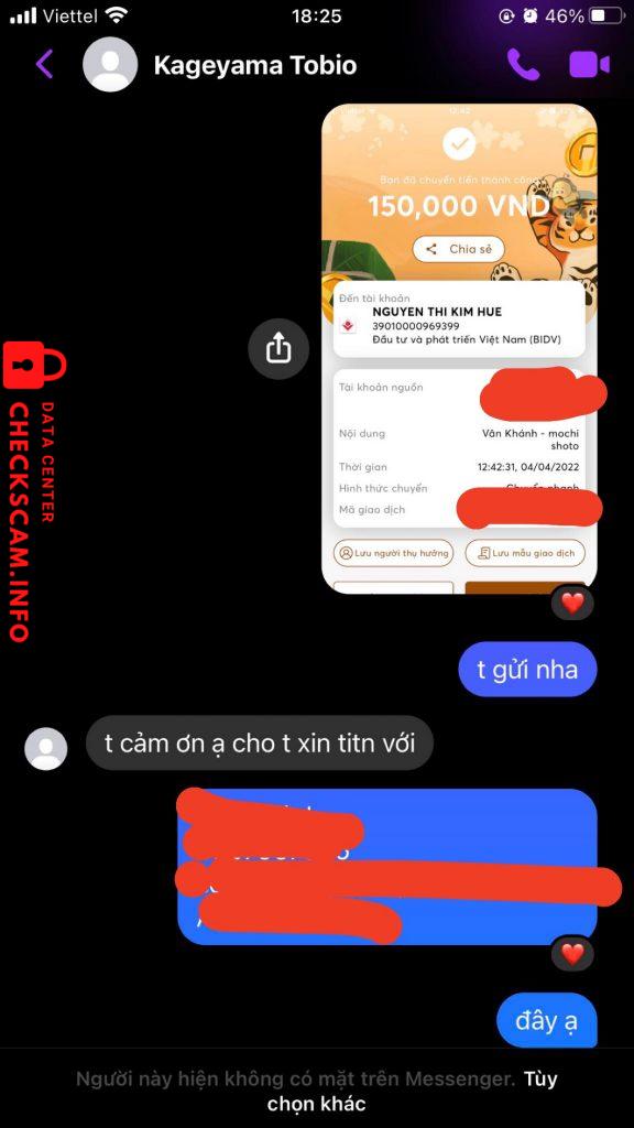 Preuves contre Nguyen Thi Kim Hue