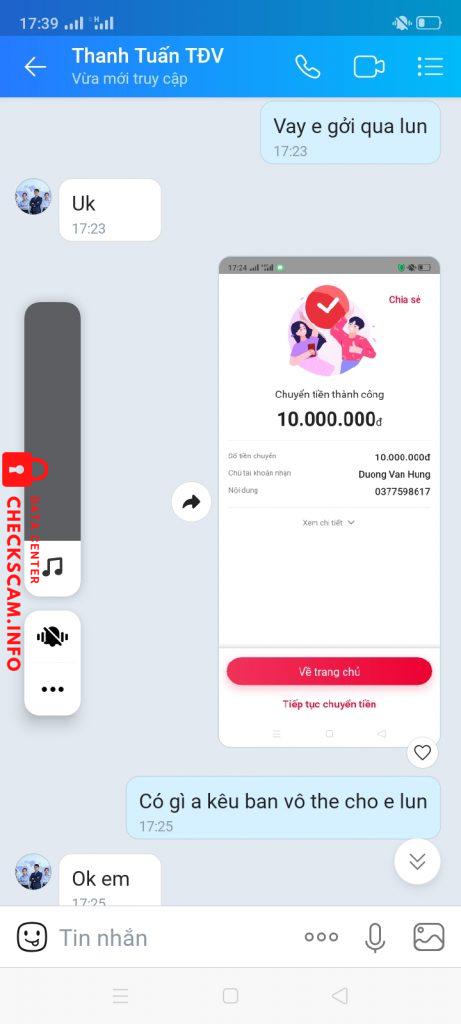 Preuves contre Dương Văn Hùng