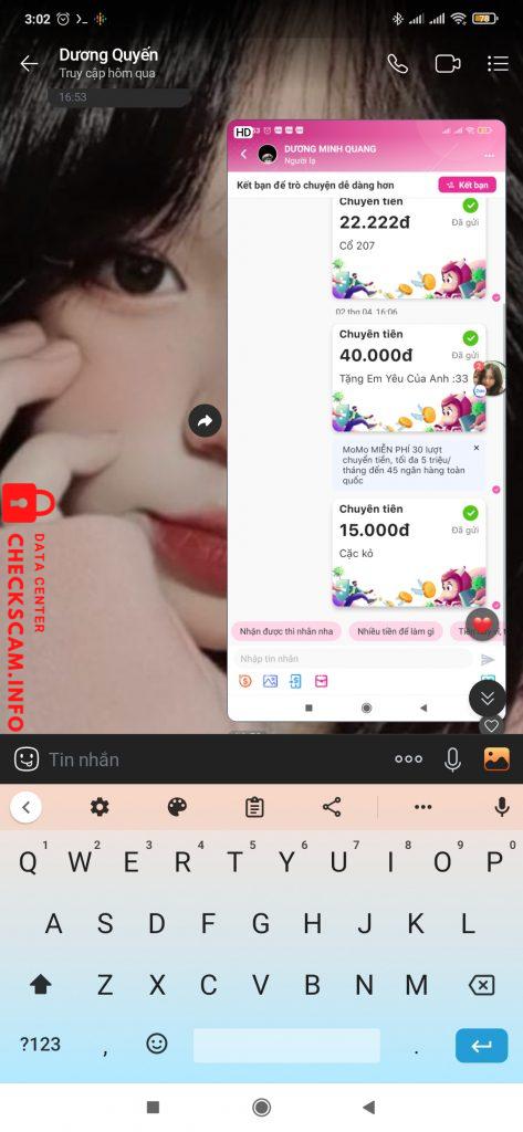 Preuves contre DƯơNG MINH QUANG