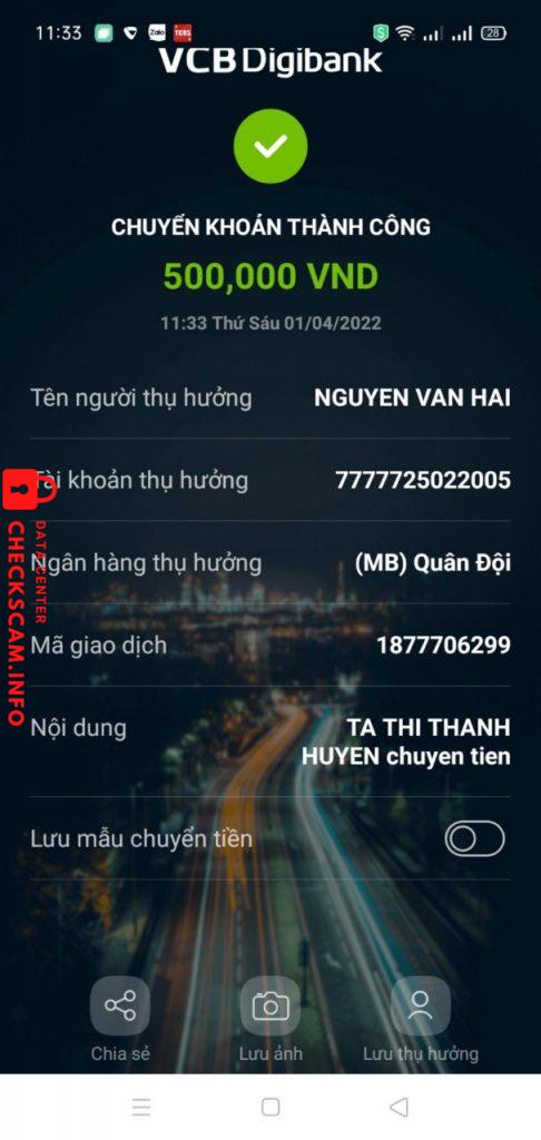 Preuves contre NGUYEN VAN HAI