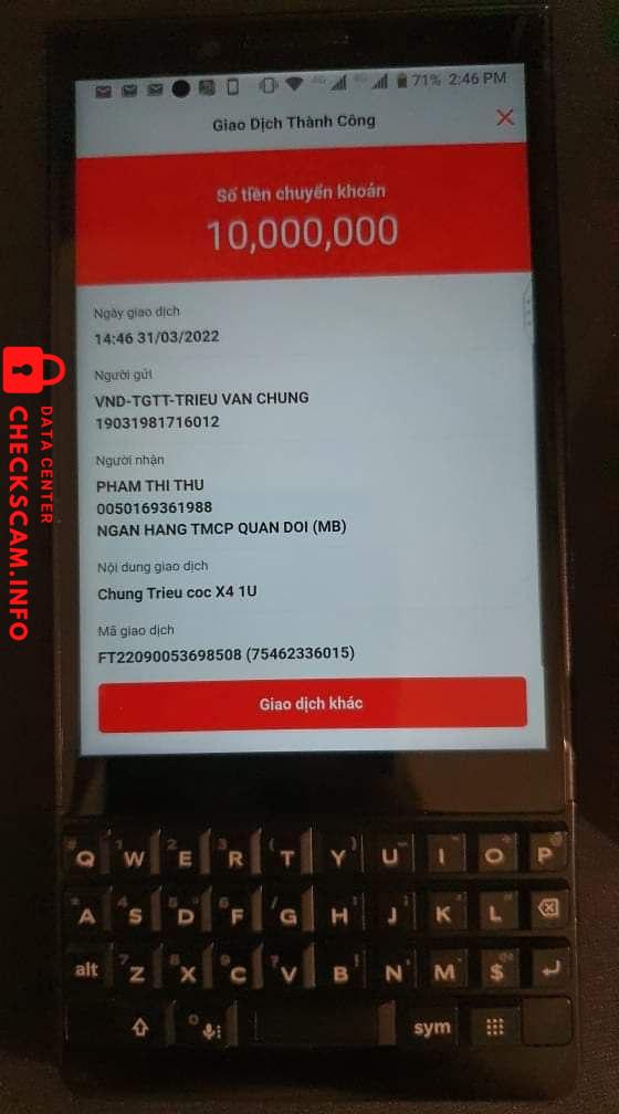 Preuves contre Phạm Thi Thu