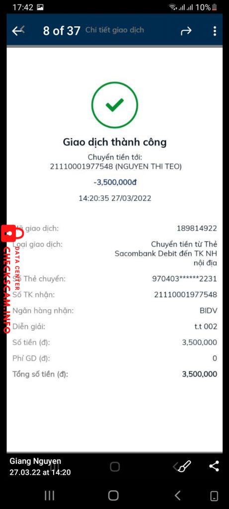 Preuves contre Nguyen thi teo