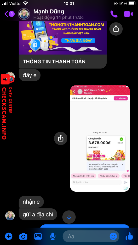 Preuves contre NGÔ MẠNH DŨNG