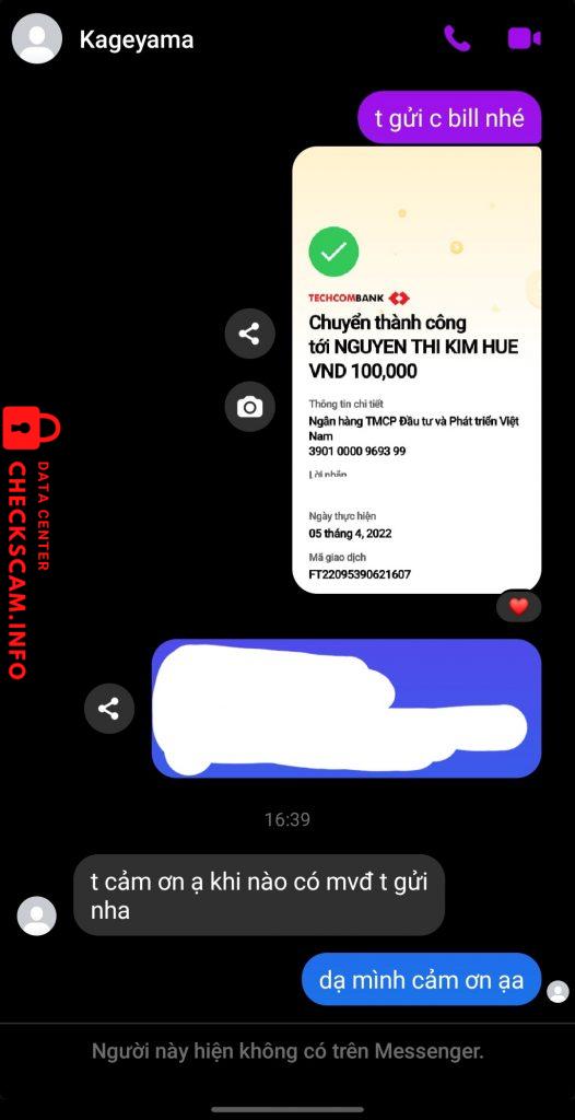 Preuves contre Nguyen Thi Kim Hue