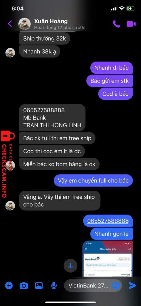 Preuves contre Tran thi hong linh